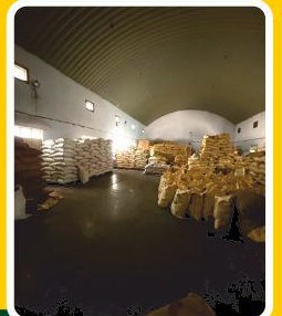 Seed storage inside our Bavla godown